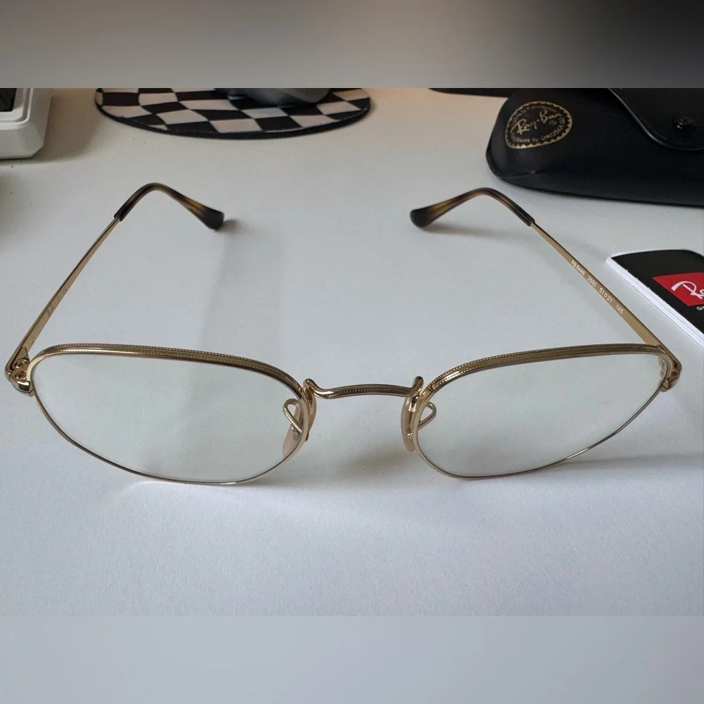 Ray-Ban Gold Frame Glasses
